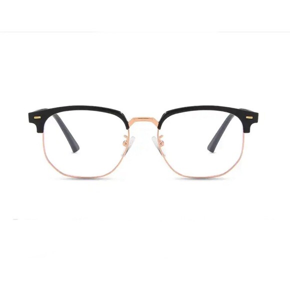 Fashion unisex square Plain glasses for men women Metal frame glasses polygon - Picture 5 of 11